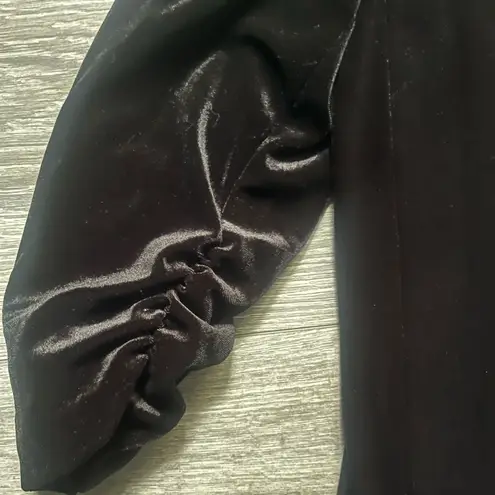 Autres Filles Velvet Velour Black Open Ruched 3/4 Sleeve Blazer Size M Size M