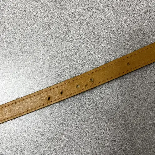 MZ Accessories Ny Snake Leather Belt Womens Small Blue Goldtone Buckle Wrap 1/2"