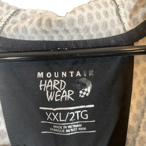 Mountain Hardwear Mountain Hard Wear Gray Hooded Pullover Quarter Zip Sweatshirt Women Sz XXL