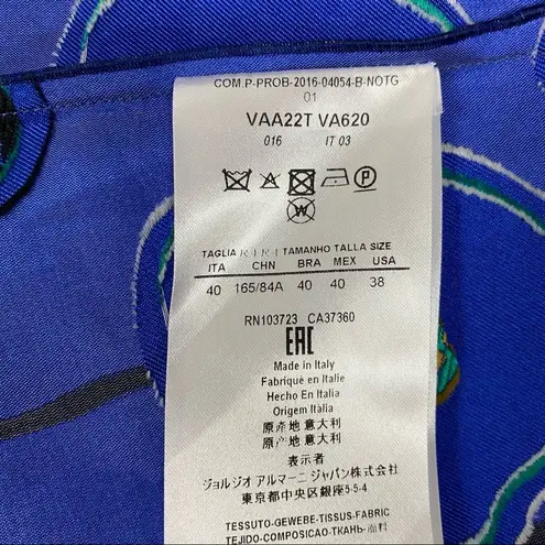 Giorgio Armani grey floral short sleeve silk sheath dress