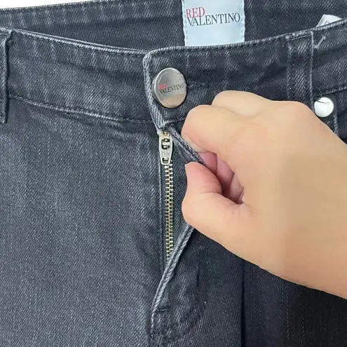 RED VALENTINO Skinny Jeans Low Rise Black Dark Wash Women’s Size 31 Stretch