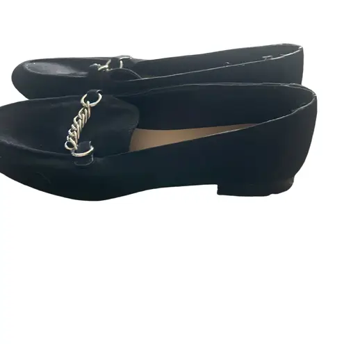 Call it spring Norah Women's Size 10 Black Vegan Leather Chain Loafer Flats