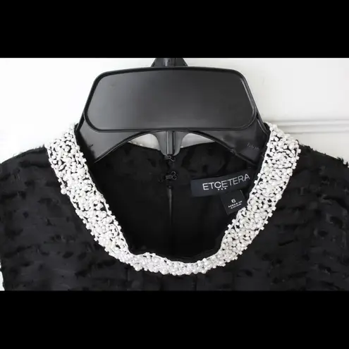 Etcetera | black sleeveless blouse beaded neckline
