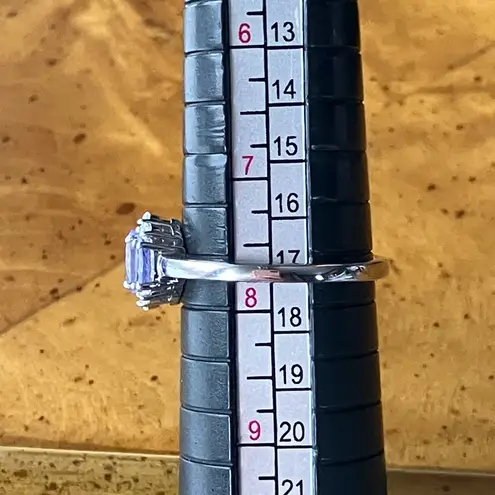 Natural Tanzanite Sterling Silver Ring Size 7.75