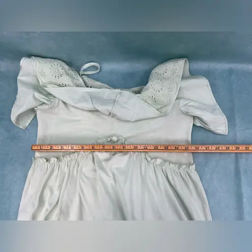 ZARA  Eyelet Ruffle Midi Dress M