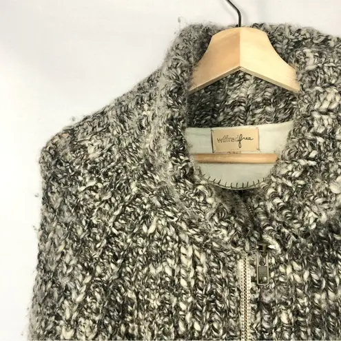 Aritzia Wilfred Free Gray & Black Wool Blend Full Zip Sweater XS