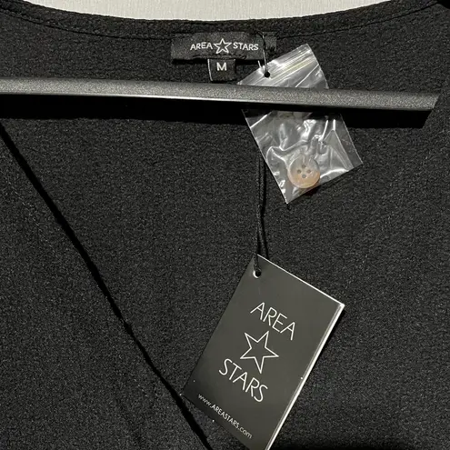 Area Stars New Long Sleeve Button Front Belted Jumpsuit Bella Black Size Medium