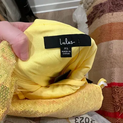 Lulus Yellow Sequin Lace