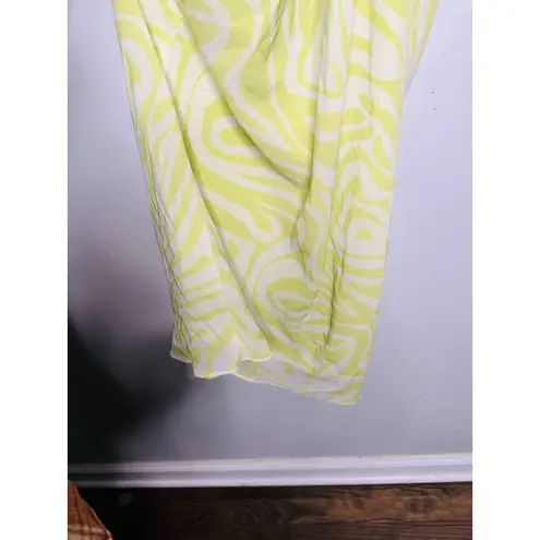 RONNY KOBO X RTR Green Printed Knotted Neckline Waist Cutout Dress Size 4