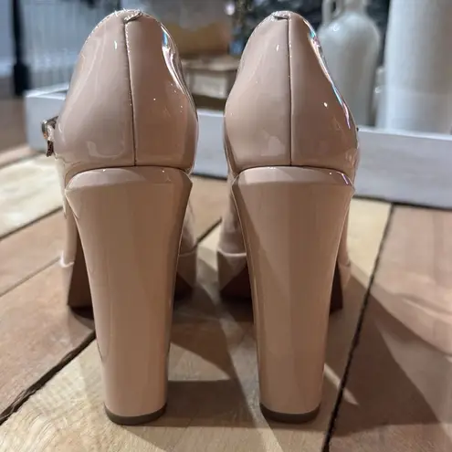 Linea Paolo Isadora Mary Jane Platform Pumps Size 5.5 B51 Tan