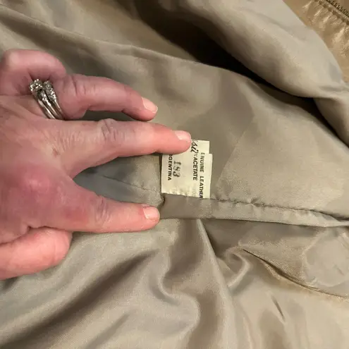 Comint Genuine Leather Suede Mix Bomber Jacket Mens Size Medium Brown Vintage