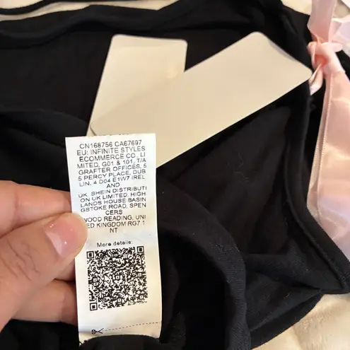 NWT Dazy Cold Shoulder Top Long Sleeve Pink Bows Black Blouse Casual Y2K Size M Size M