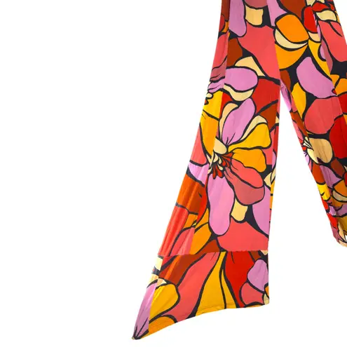 Farm Rio Anthropologie Bright Bold Abstract Floral Wide Leg Flowy Pants Size XS