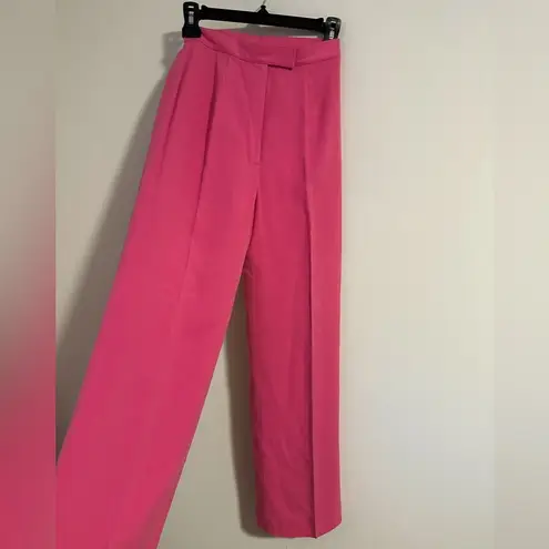 Ralph Lauren  black label silk pleated wide leg pant trousers pink fuchsia Barbie