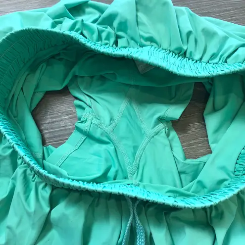 Luogongzi Women's 2 in 1 Flowy Running Shorts Gym Yoga Shorts Green Size XL Blue