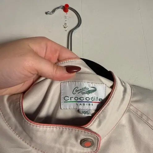 Crocodile size 105 L/XL white moto jacket / biker jacket with snap closure Size L