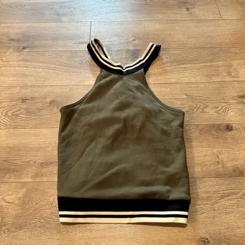 Vimmia Balboa Halter Sweatshirt Top in Dark Olive