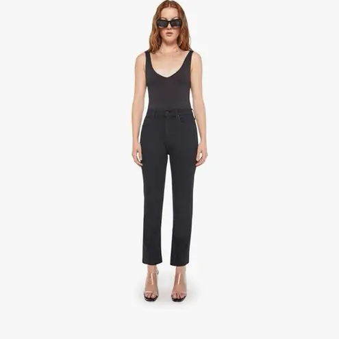 Mother the high waisted rider ankle straight jean in not guilty black size 26