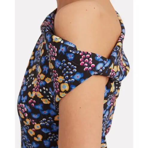 💕ATLEIN💕 Off Shoulder Twist Dress ~ Blue Floral Print 38 One Shoulder Neoprene Size undefined