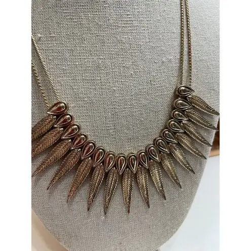 NWT Romolo Gold Phoenix Feather Double Chain Collar Necklaceā