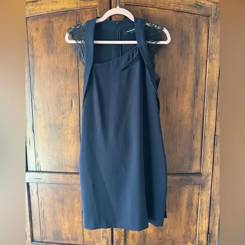 The Kooples | Black Lace Asymmetrical Cut Out Mini Dress | XS