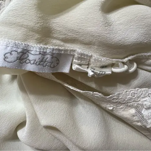 VTG Rositta 100% Silk Nightgown Maxi Ivory Bridal Victorian Romantic Sz M Lace Size M