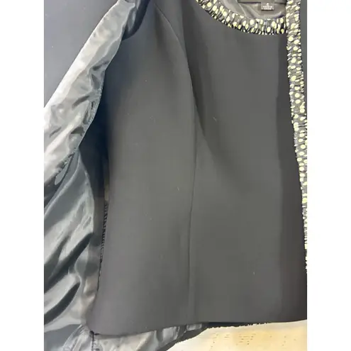 Women's KASPER Black & White Polka Dot Trim Blazer Jacket Size 6