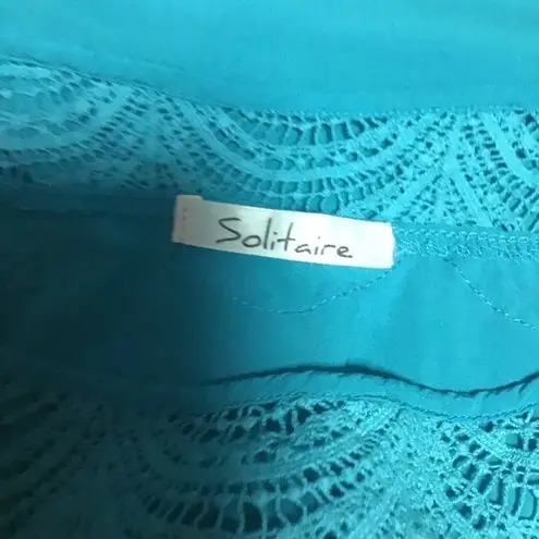 Solitaire Bright blue dressy blouse