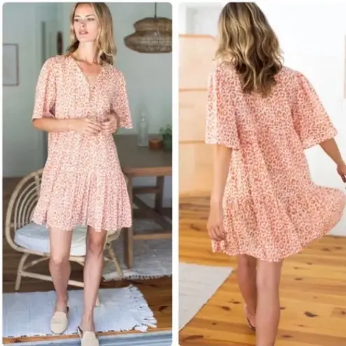 Emerson Fry Isla Dress Sunbaked Leopard Print India Collection Size Small XS Brown