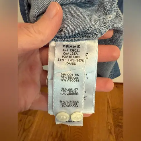 frame denim FRAME Ruffle Denim Sleeveless Top in Joanie Size XS - Image 5