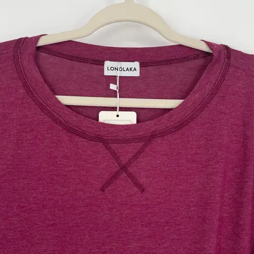 LonoLaKa Womens Maroon Long Lace Sleeves Crew Neck Feminine Vacation Blouse Lrg Purple Size 00