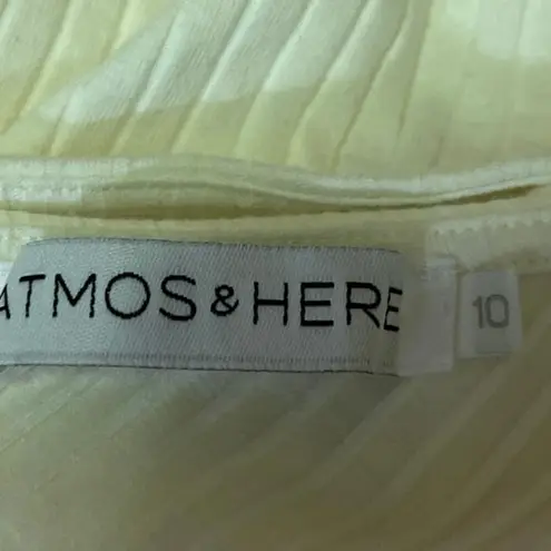 Atmos & Here Women's White Rib Knit Sleeveless Cami Camisole Crop Tank Top Sz 10