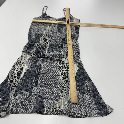 LASCANA Dress Womens Size 4 Black White Mixed Animal Print Spaghetti Strap