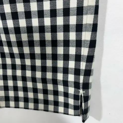 J.JILL COTTON STRETCH ANKLE PANT ZIP POCKETS WOMEN 10 BLACK/WHITE PLAID NEW A67 Black