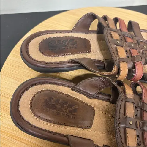 Earth Origins Women's 10 Braided Leather Star Brown Thong Sandals Boho