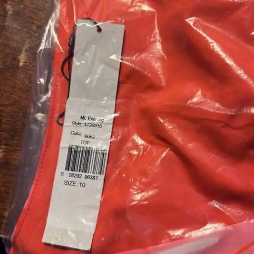 Monique Lhuillier ML Printed Taffeta Crop Top 10