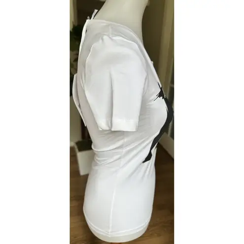 Moschino Love White Graphic Tee Et Voila Hand Print T-Shirt Size 2/38 NWT