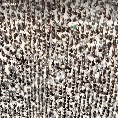 Search For Sanity Fuzzy Sequin Short Sleeve Sweater Top Medium