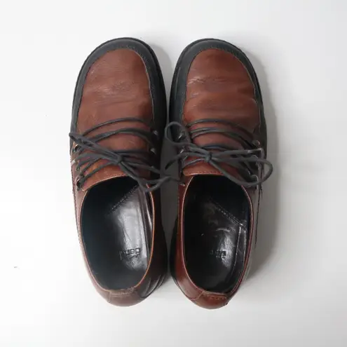 Dansko Womens Janika Lace Up Oxford Clogs Brown Leather Comfort Shoes 39 8.5 9