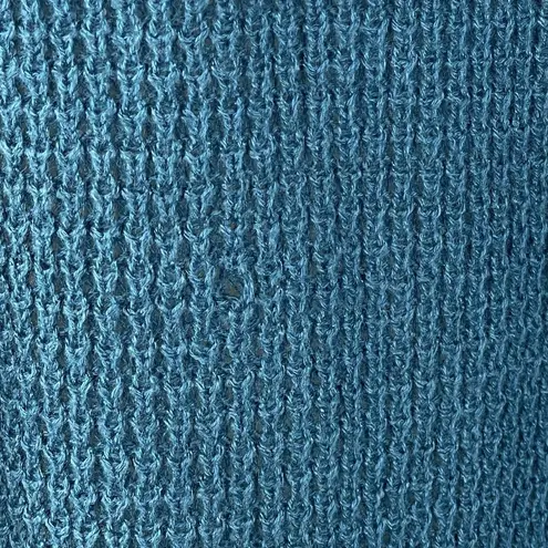 Black Tape SZ X Sweater Dolman Sleeve Chunky Knit Crew Neck Oversized Teal Blue