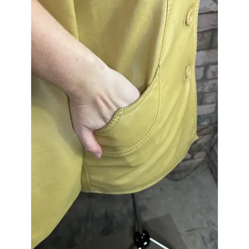 Fingerhut Vegan leather Jacket gun Mustard vintage 1970s Tan Size 14