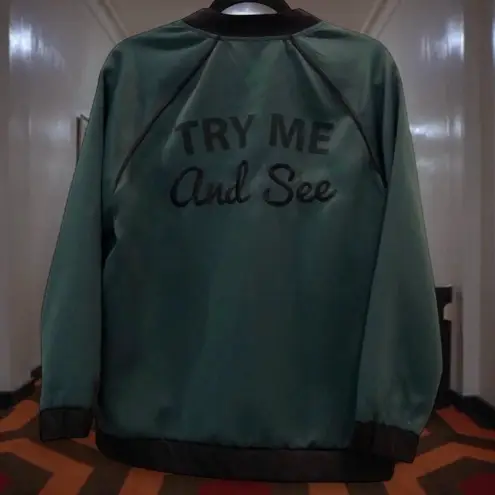 Twiin x EVIL TWIN ‘Try Me’ Retro Raglan Satin Bomber