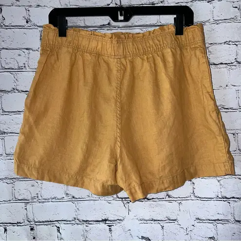 H&M  Linen High Waist‎ Paper Bag Elastic Waist Shorts Size Medium - Image 4