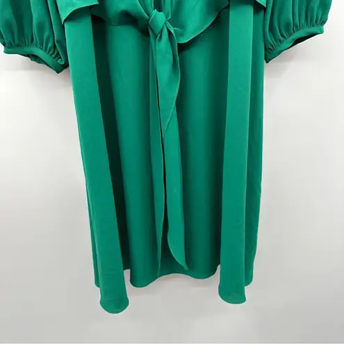 Anthropologie  Maeve Valparaiso Emerald Green Tie Front Midi‎ Dress Size 10
