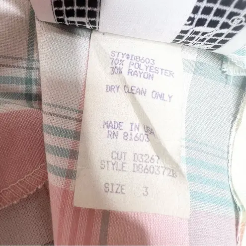 Plaid Short Sleeve Dress Pink