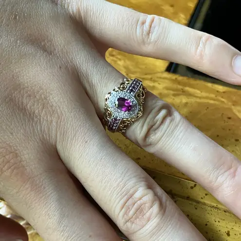 Natural Ember Garnet Sterling Silver Ring Size 6