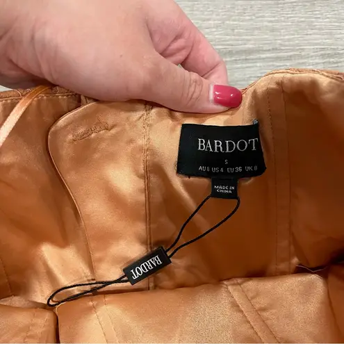 Bardot Womens Orange Slitted Zippered Corset Lace Sleeveless Halter Dress