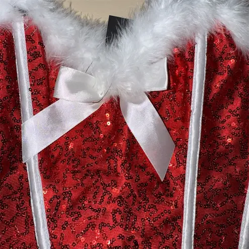 Bslingerie XXL Red Christmas Mrs. Claus Corset Bustier Top Red
