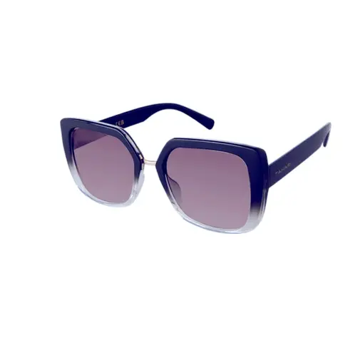 Tahari BLACK CAT EYE METAL BRIDGE GEOMETRIC SUNGLASSES