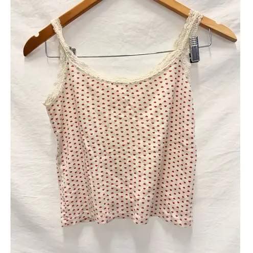 Brandy Melville  Skylar Heart Lace Tank Japan‎ Exclusive Tank Made in Italy